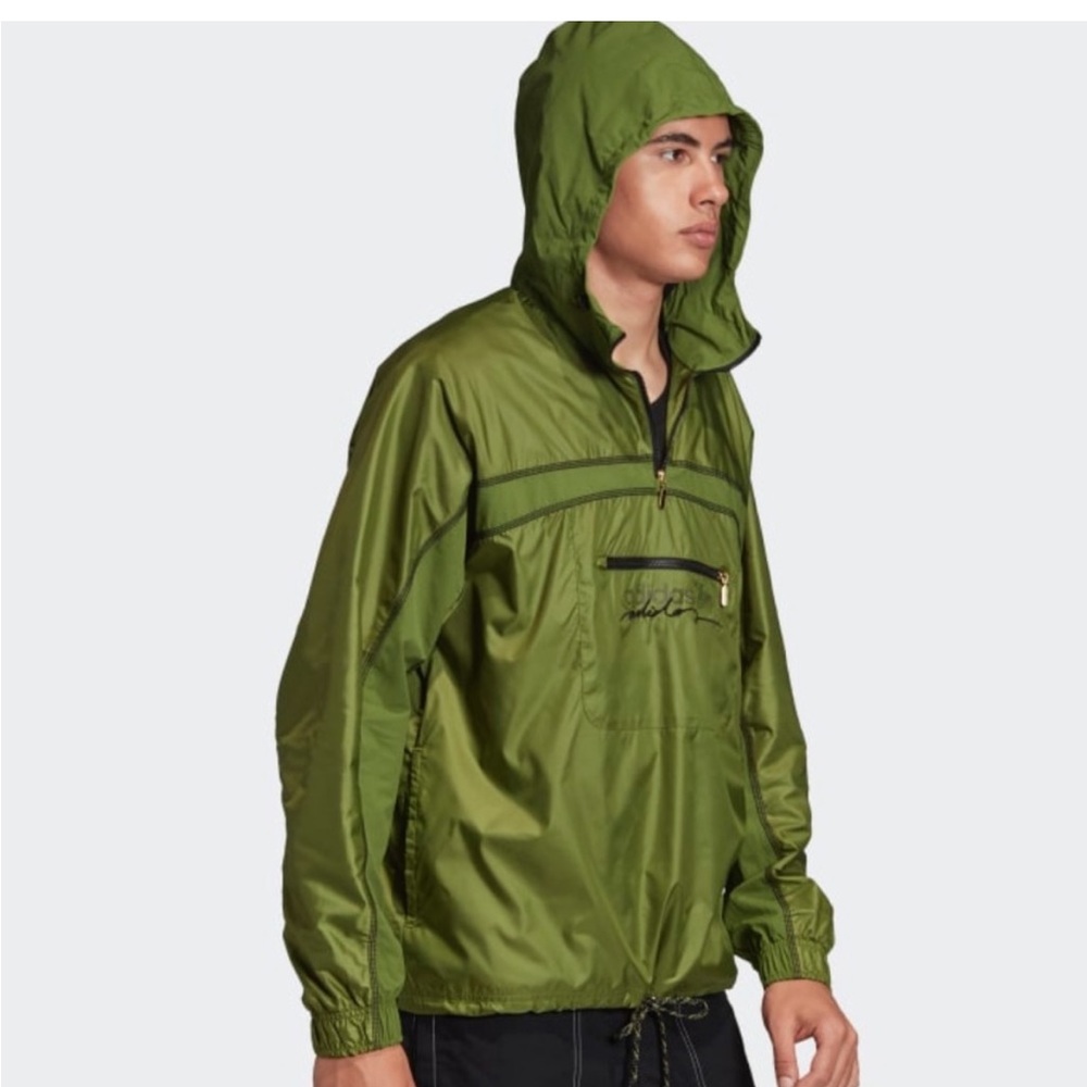 Mens large adidas green pullover jacket
